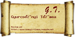 Gyurcsányi Tímea névjegykártya