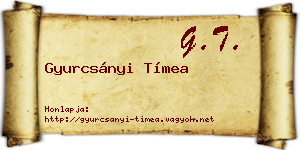 Gyurcsányi Tímea névjegykártya